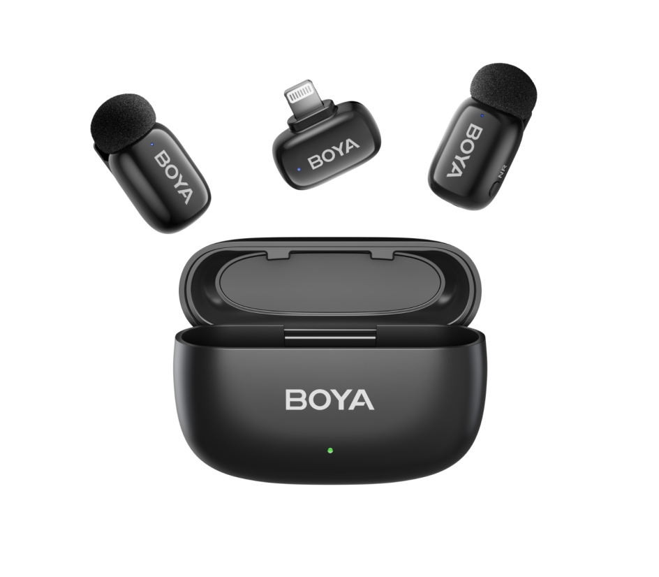 Беспроводная система Boya Mini-12, 2.4 ГГц, TX+TX+RX+RX, USB-C, Lightning, кейс (уцененный)