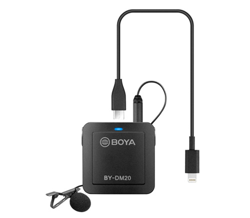 Комплект микрофонов Boya BY-DM20: 2 петлички + адаптер USB / Lightning