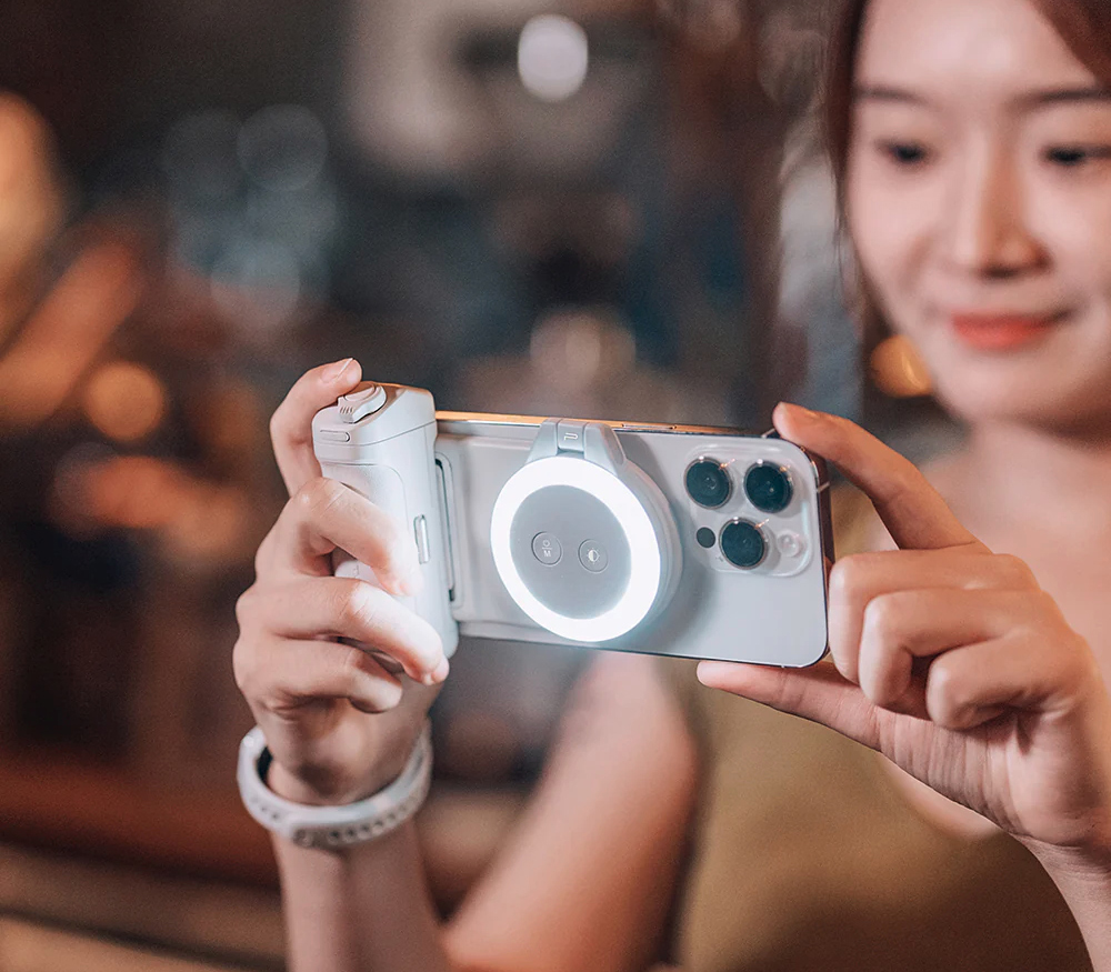 Держатель для телефона PGYTECH MagCam Phone Grip, магнитный, с кнопкой спуска, цвет: Misty Gray (уцененный)