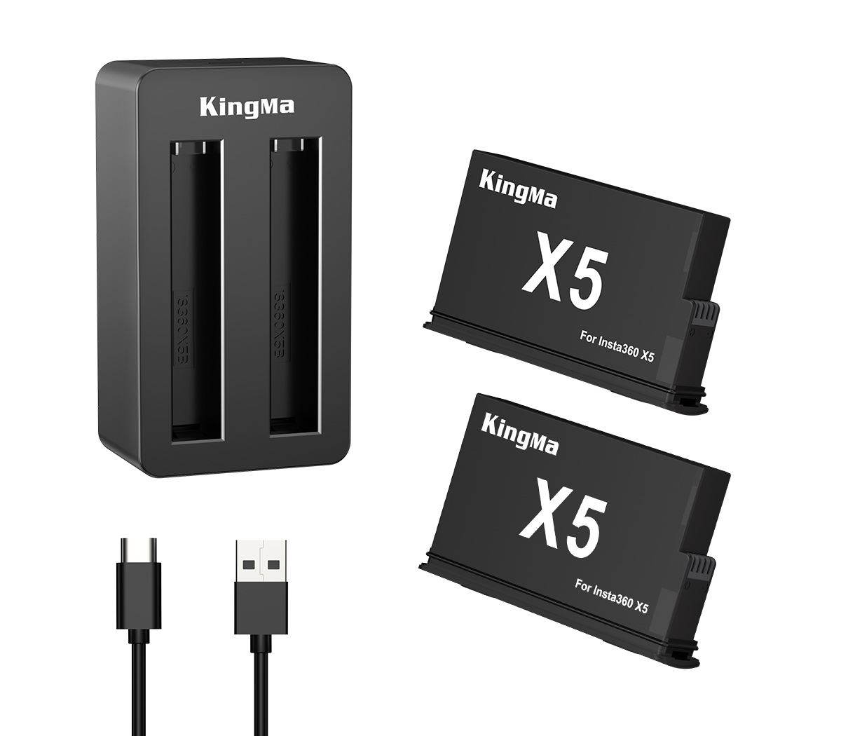 Зарядное устройство Kingma BM072 + 2 аккумулятора для Insta360 One X5