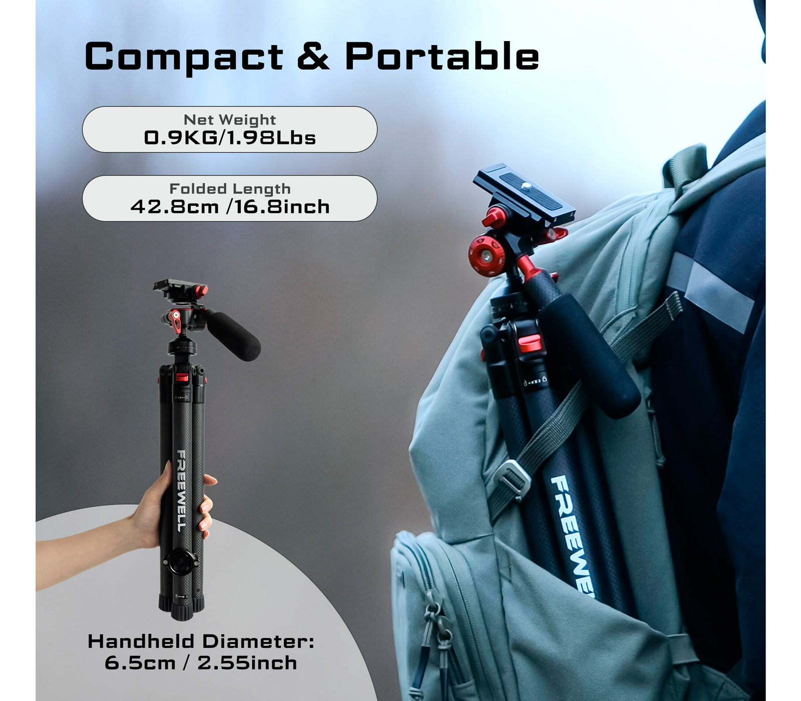 Штатив Freewell The Real Travel Tripod, карбоновый