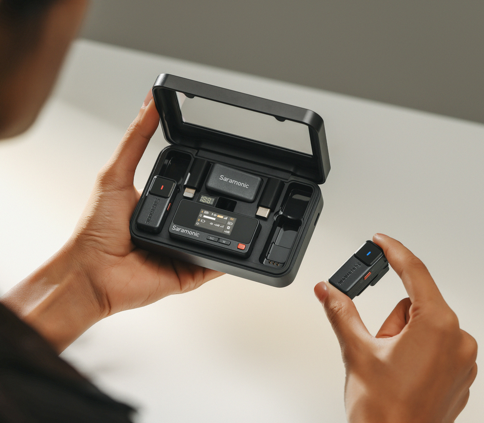 Беспроводная система Saramonic Air-01, TX+TX+RX, приемник + 2 передатчика, кейс