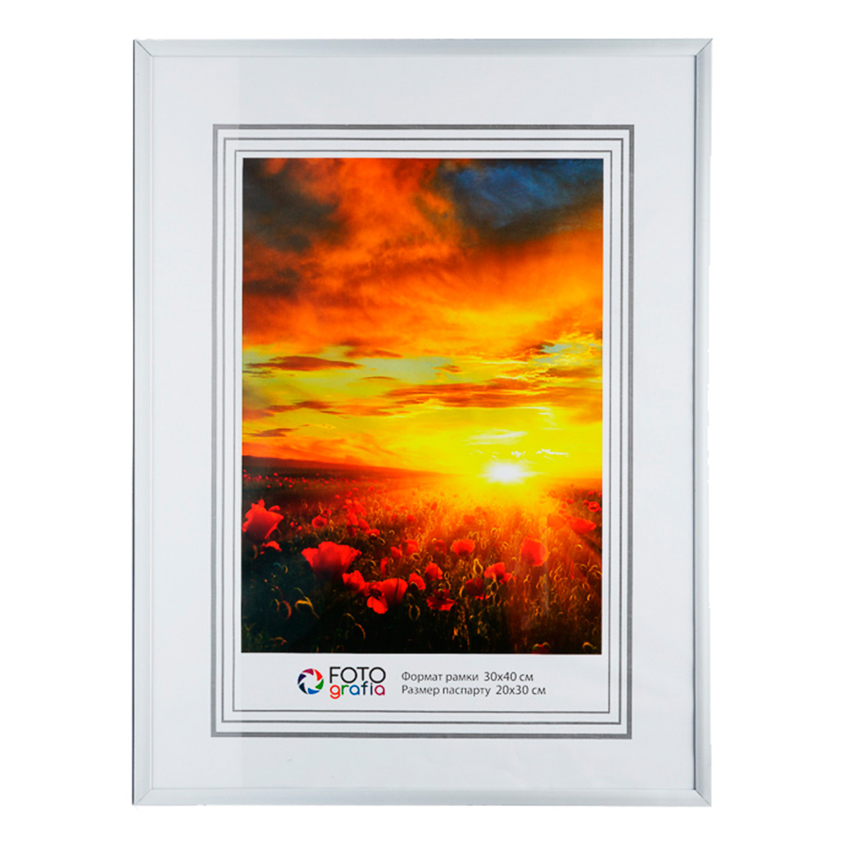 Фоторамка Fotografia 30x40 см., алюминий, серебристая (FFAL-8008)