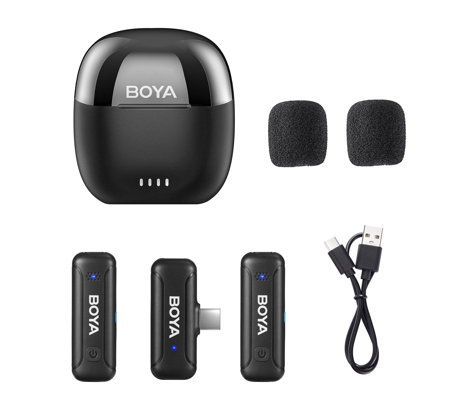 Беспроводная система Boya BY-WM3T-U2, двухканальная, 2.4 ГГц, TX+TX+RX, USB-C