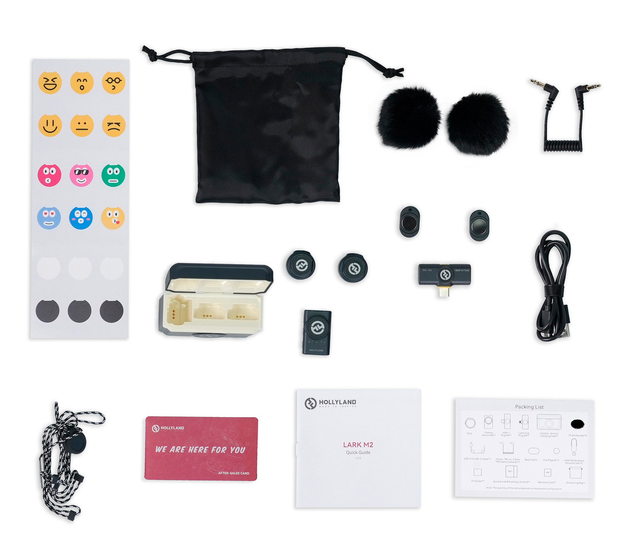 Беспроводная система Hollyland Lark M2 Mini Combo, TX+TX+RX, 3.5 мм TRS и USB-C