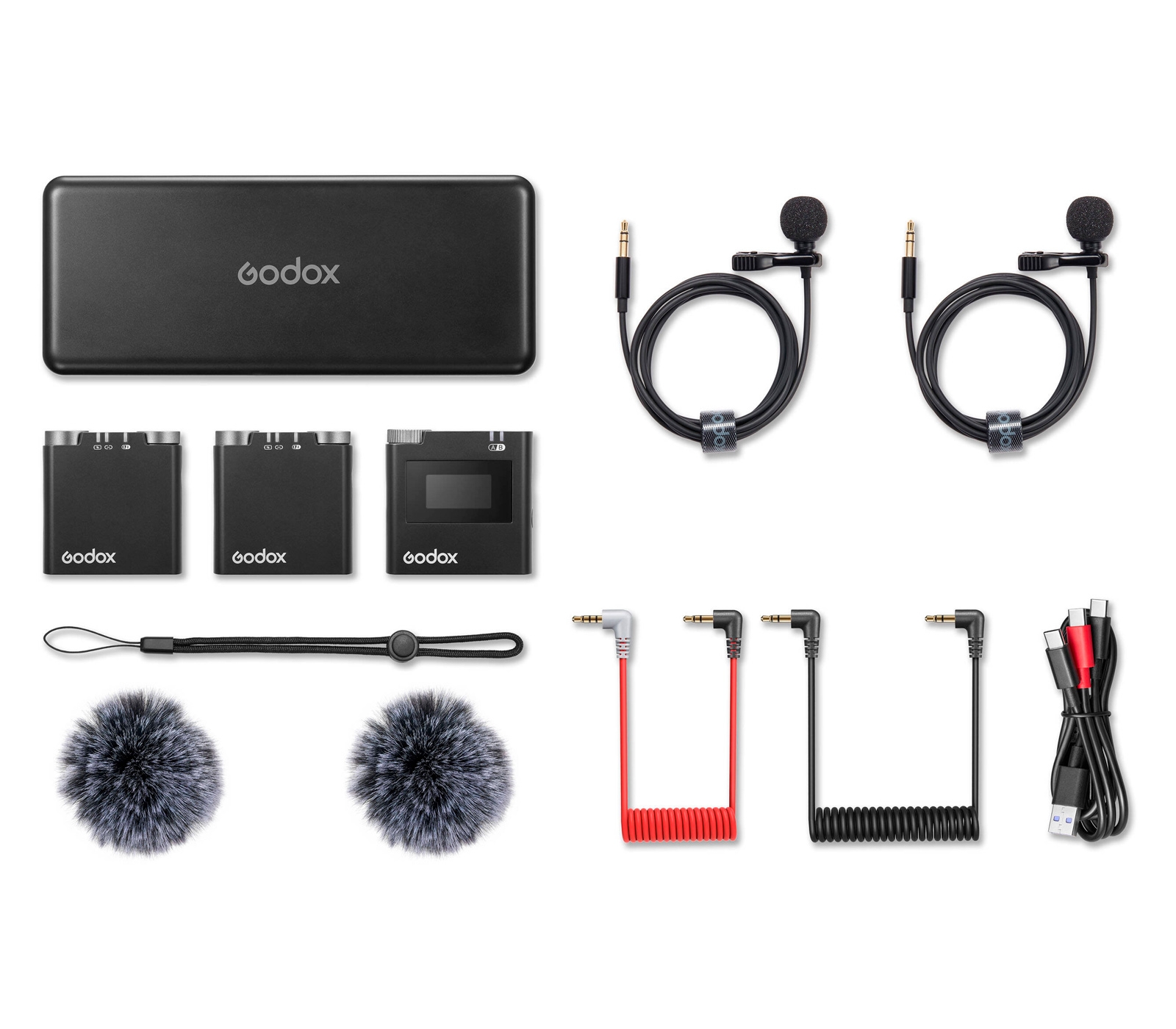 Беспроводная система Godox Virso M2, TX+TX+RX, 2.4 ГГц, 3.5 мм TRS + TRRS