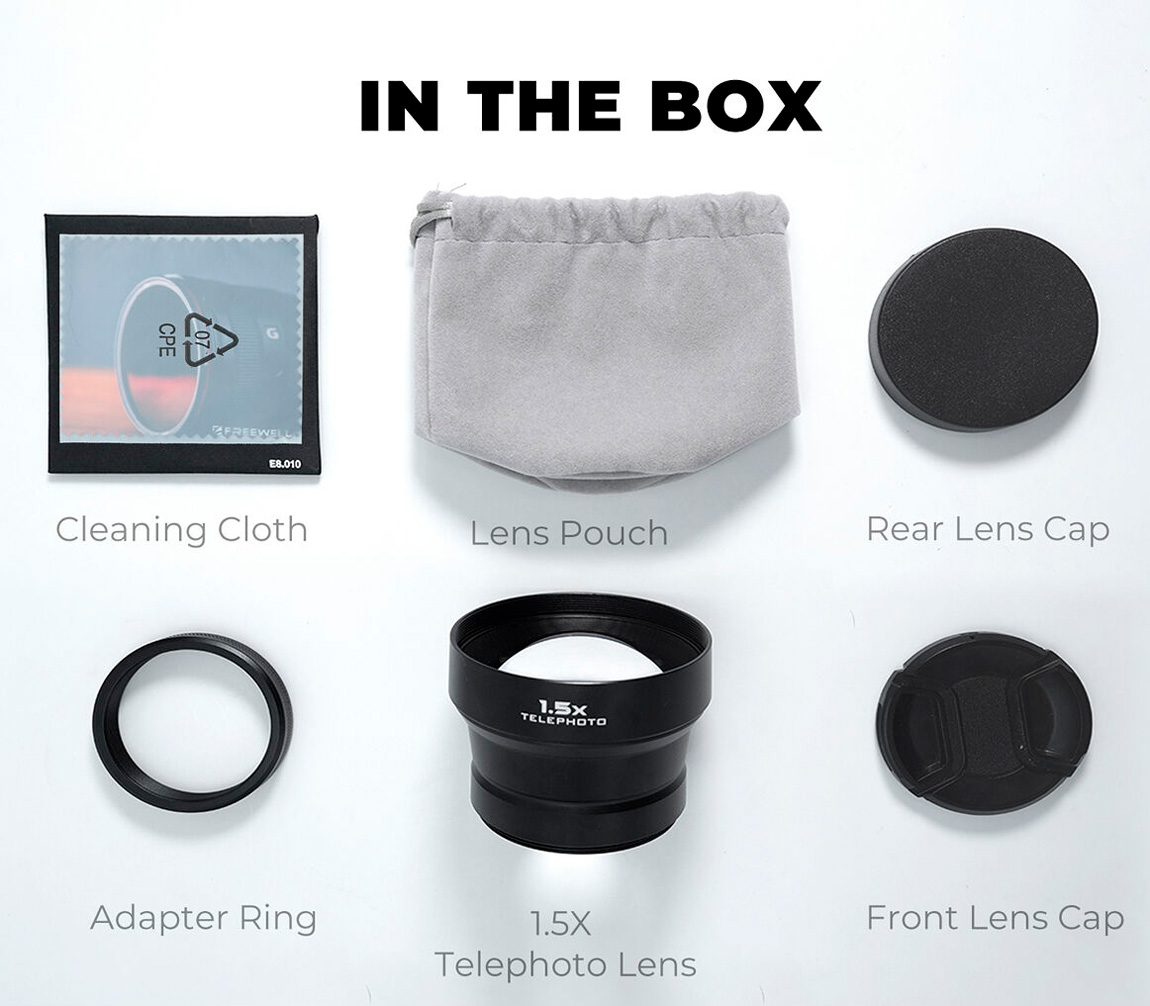 Телеконвертер Freewell 1.5x Telephoto для Fuji X100VI и X100V, черный