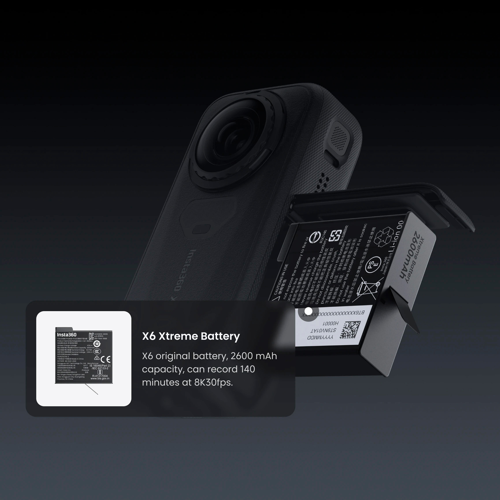 Панорамная камера Insta360 X6, 8К 360, Essential Bundle, белая