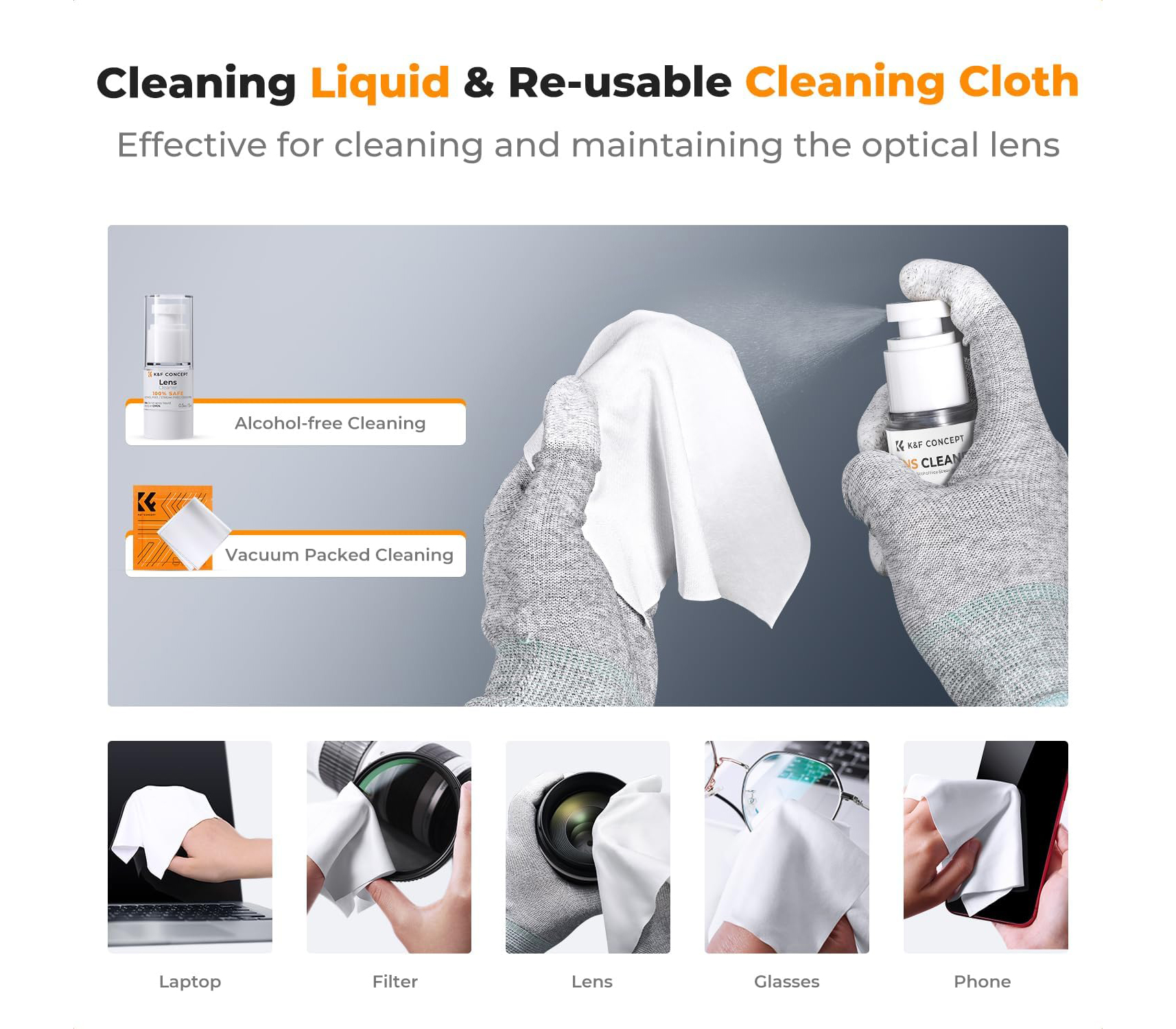 Набор для чистки K&F Concept 1868, матриц и оптики, 23 в 1