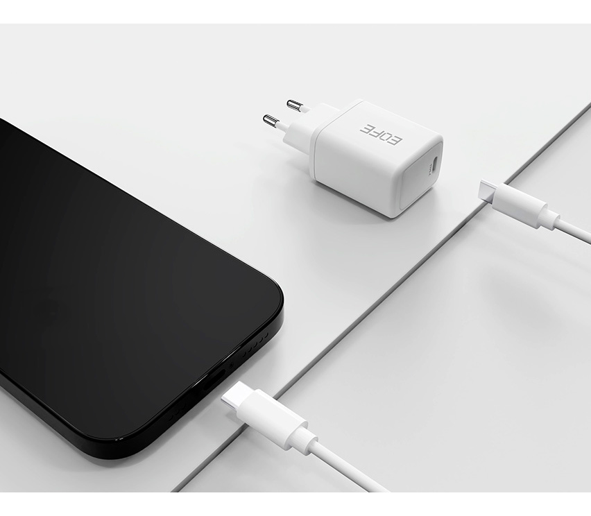 Зарядное устройство EOFE E204, USB-C 20 Вт, белое