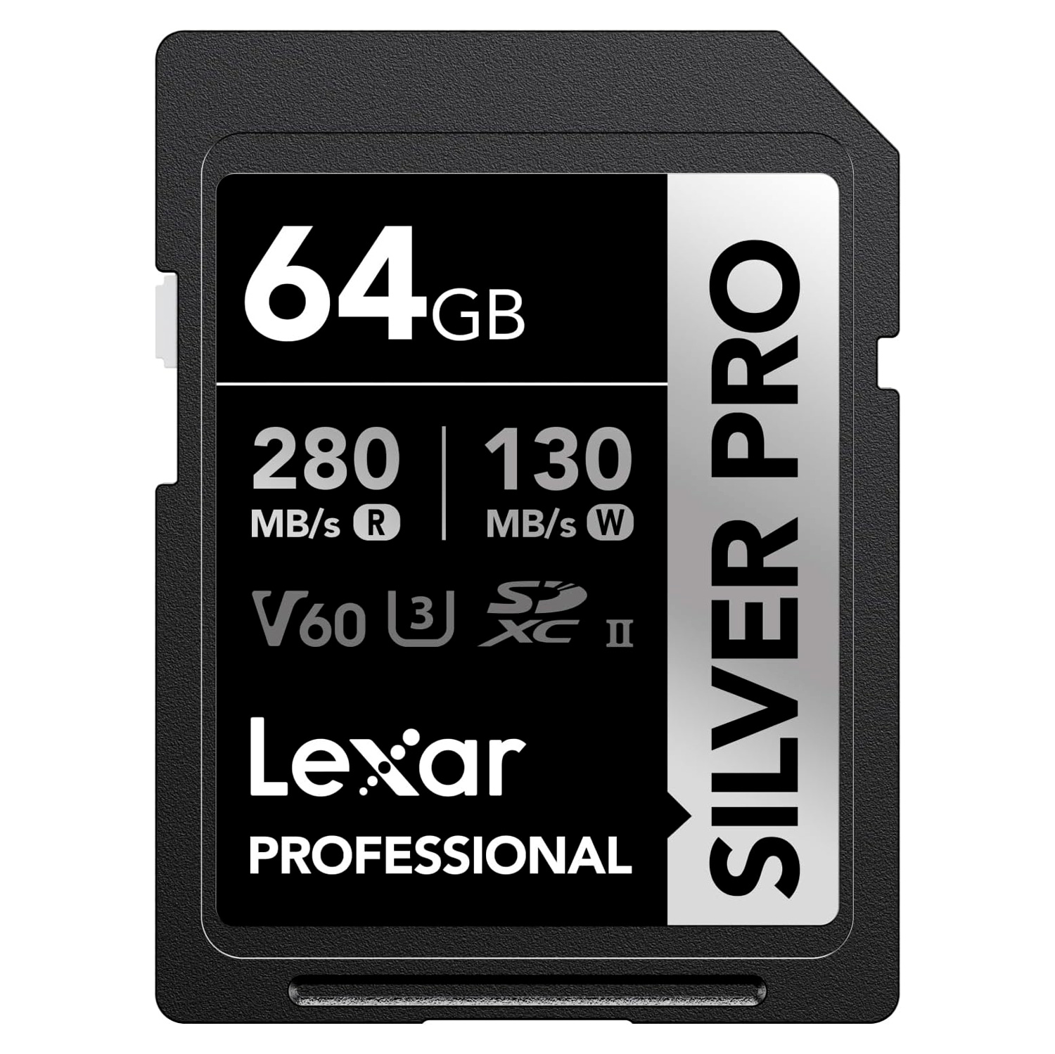 Карта памяти Lexar SDXC 64GB Professional Silver PRO UHS-II U3 V60 (280/130 MB/s)