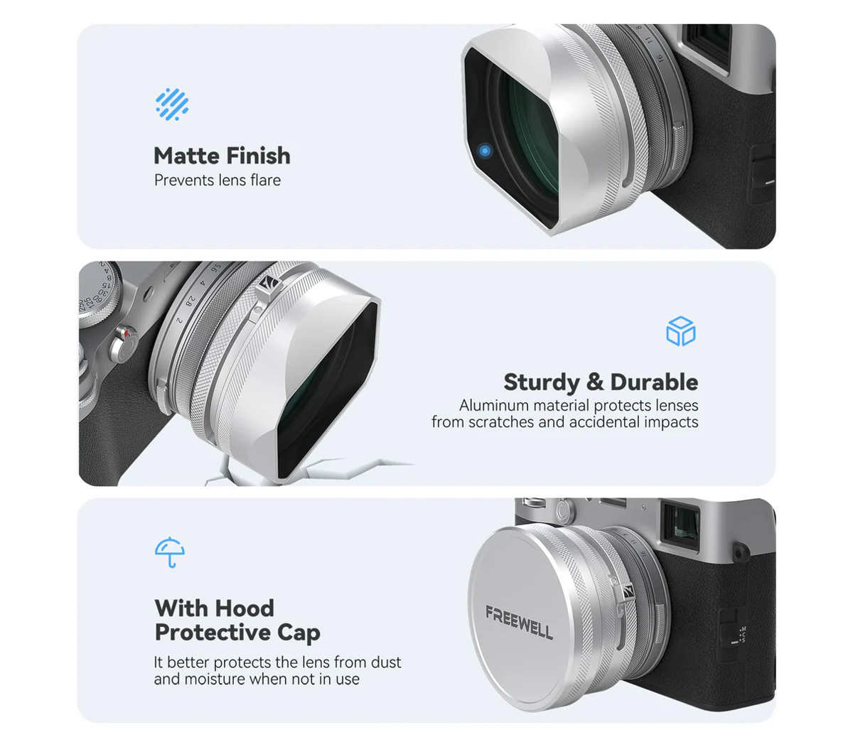 Набор аксессуаров Freewell X100 Series Filter Kit With Lens Hood, черный