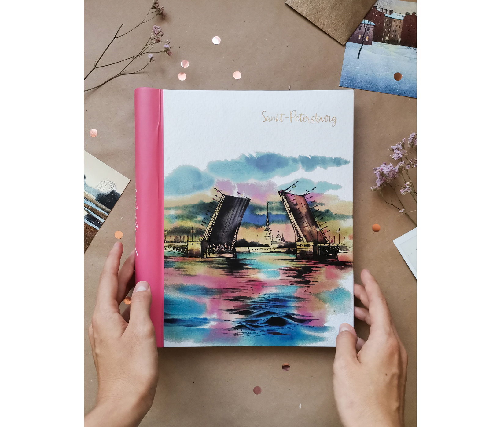 Фотоальбом Полином 20 листов 23х28 см, магнитный, «Разводные мосты»