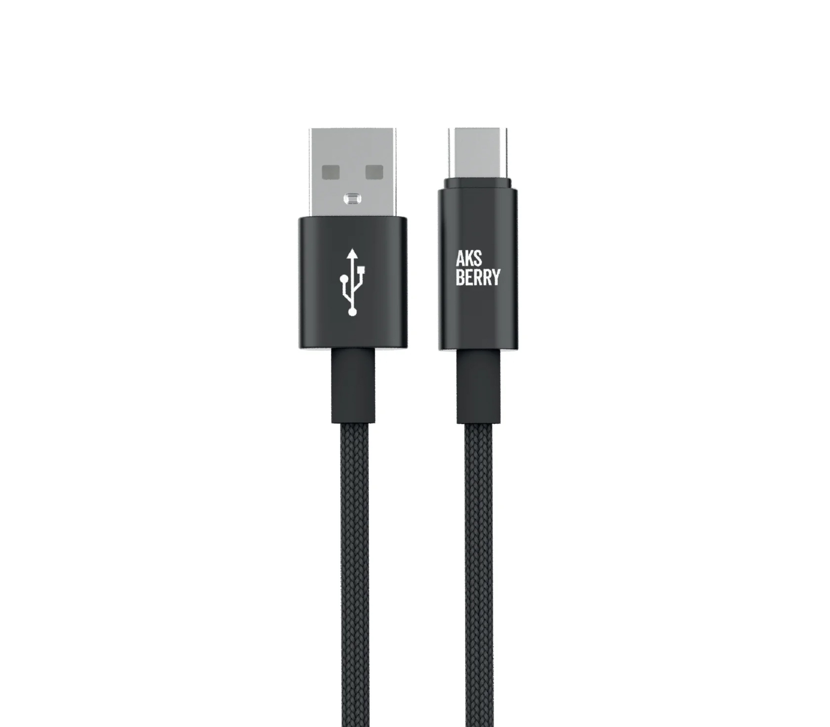 Кабель Aksberry X163 Nylon Silk, USB-A - USB-C, 18 Вт, 1 м, черный