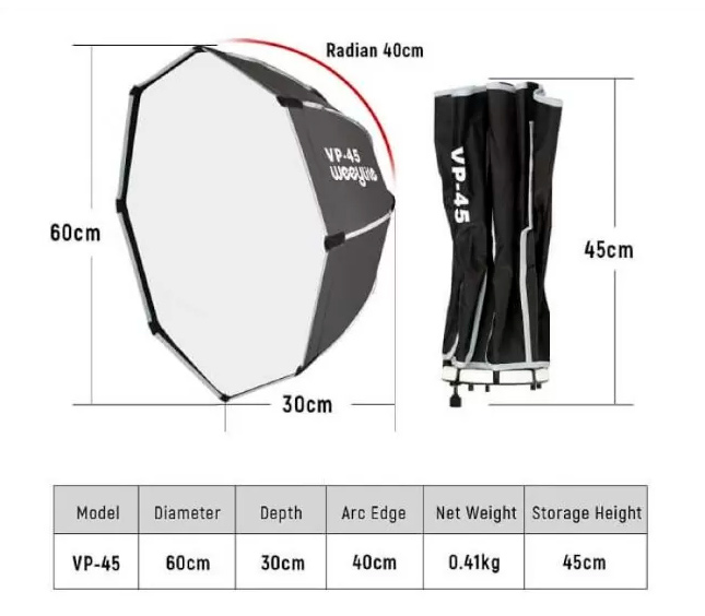 Октабокс Viltrox Weelite VP-45 для Ninja 200/300, 60 см