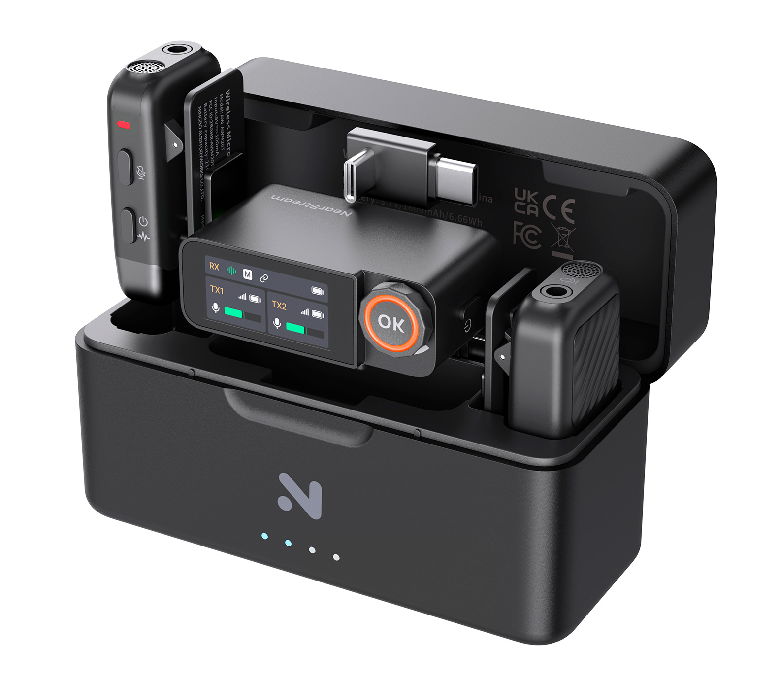 Беспроводная система Nearity NearStream AWM28T, 2TX+1RX, с кейсом (3.5 мм + USB-C + Lightning)