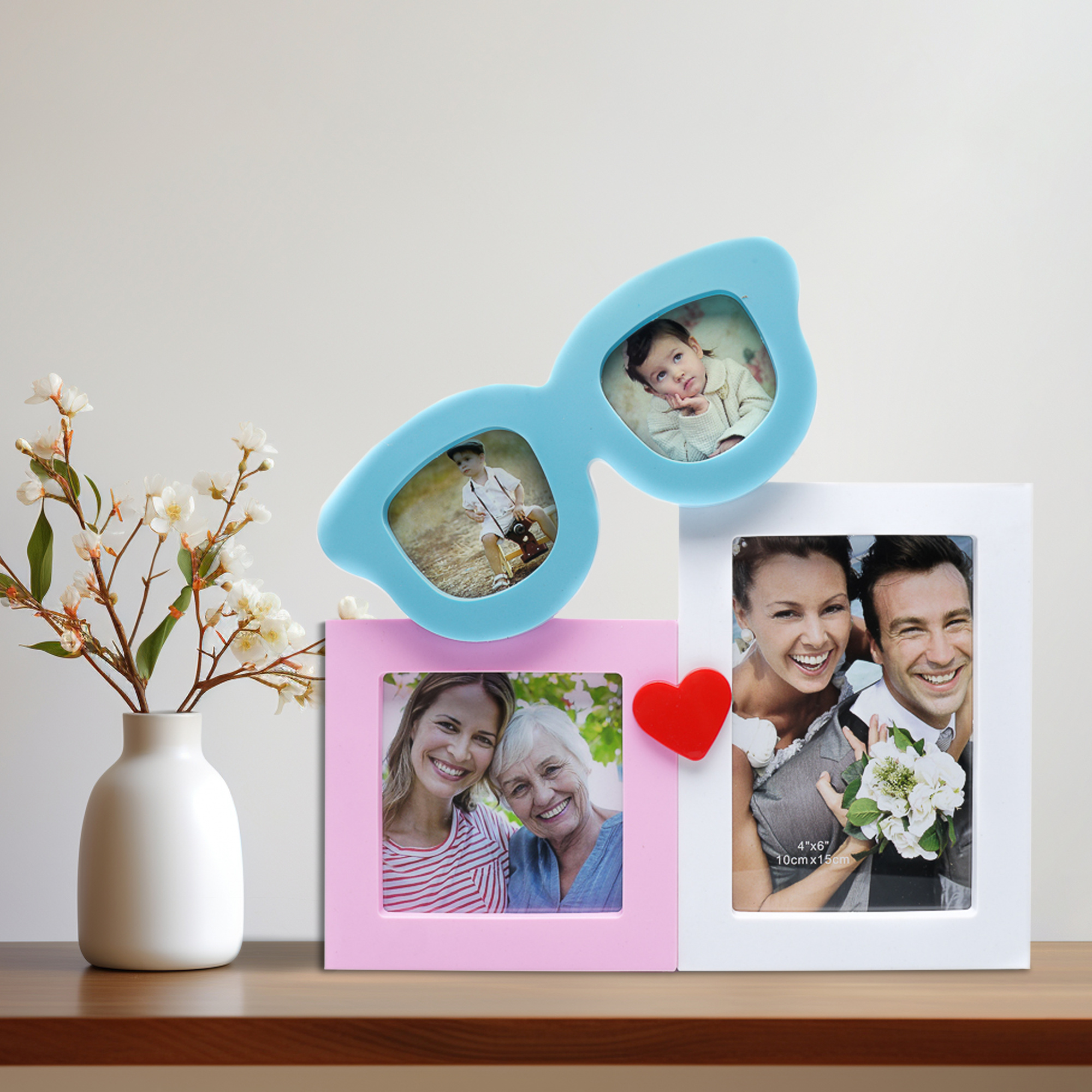 Мультирамка Fotografia 4 фото (10х15 + 10х10 + 2х 5х5 см), сердце